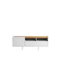 Manhattan Comfort 223951 Winston 53.14 TV Stand with 4 Shelves in White and Cinnamon